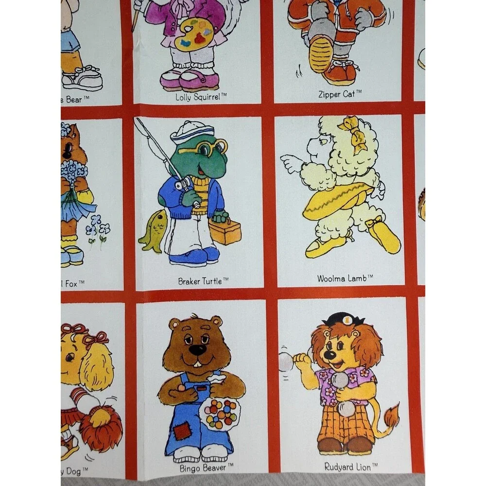 Vtg 1984 American Greetings Get Along Gang Animal Characters New Gift Wrap
